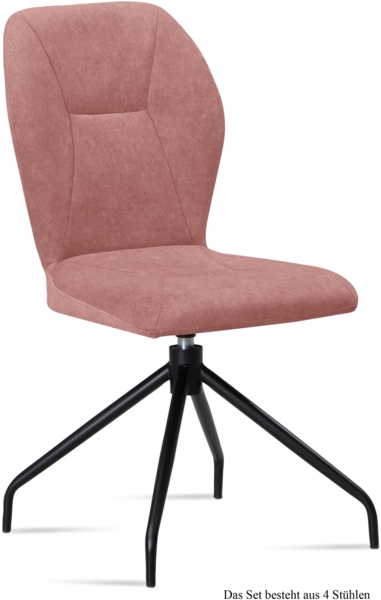 Esszimmerstuhl drehbar (4er-Set) Dorene 51x92x60 Schwarz/Rosewood