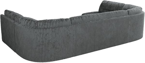 Ecksofa, Sofa big XXL, Wellenfedern, Wohnlandschaft XXL, mit Schlaffunktion - COMODO U - Dunkelgrau Cord - Topper T25 Bild 6
