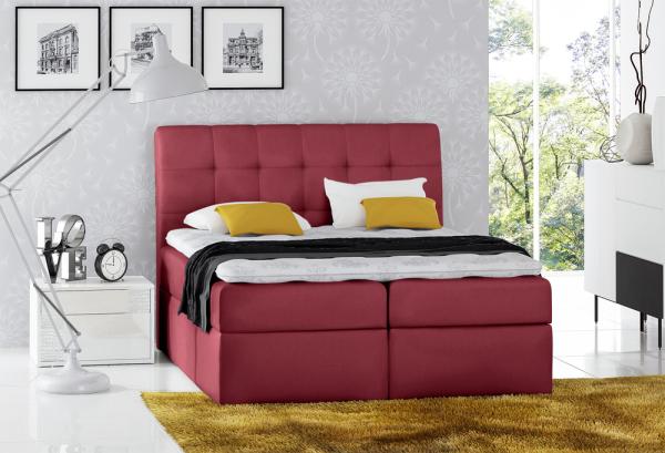 99rooms Bagira Boxspringbett Velours 120 x 200 cm Bordeaux