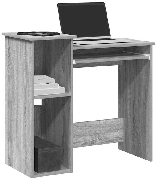 vidaXL Schreibtisch mit Regal Grau Sonoma 84x40x78 cm Holzwerkstoff 860450