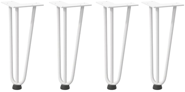 vidaXL Haarnadelbeine für Couchtisch 4 Stk. Weiß 30 cm Massivstahl 4012437