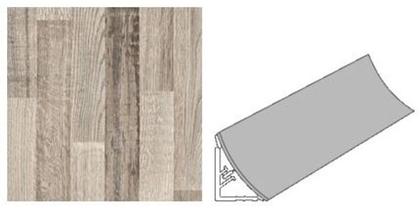 Getalit Wandanschlußsystem Plus 59 cm, 20 x 30 mm, Eiche