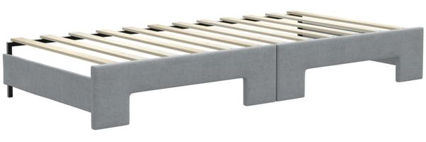 vidaXL Tagesbett Ausziehbar mit Schubladen Hellgrau 90x200 cm Stoff 3196632 Bild 5