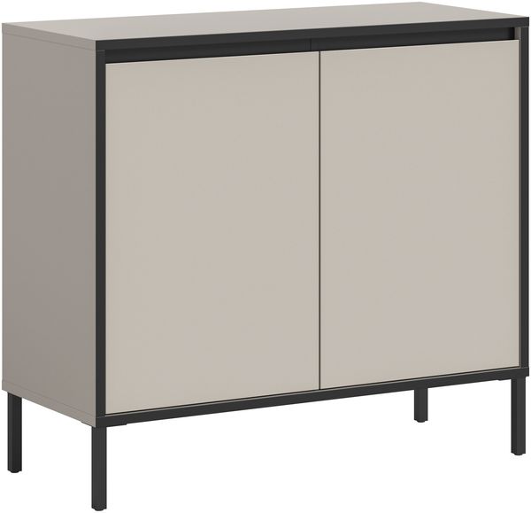 Kommode B/H/T: 92x83x38 cm in Kaschmir Nachbildung und schwarz