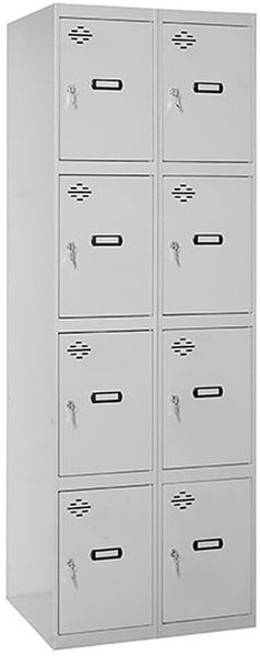 SimonRack Schließfächer, Metall, 2 Module, 8 Türen, inkl. Schlüssel, 1800 x 600 x 500 mm, Grau - Simonlocker