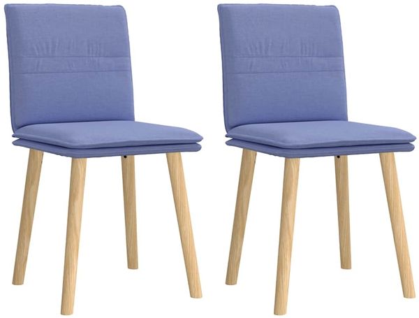 vidaXL Esszimmerstühle 2 Stk. Jeansblau Stoff 4101265