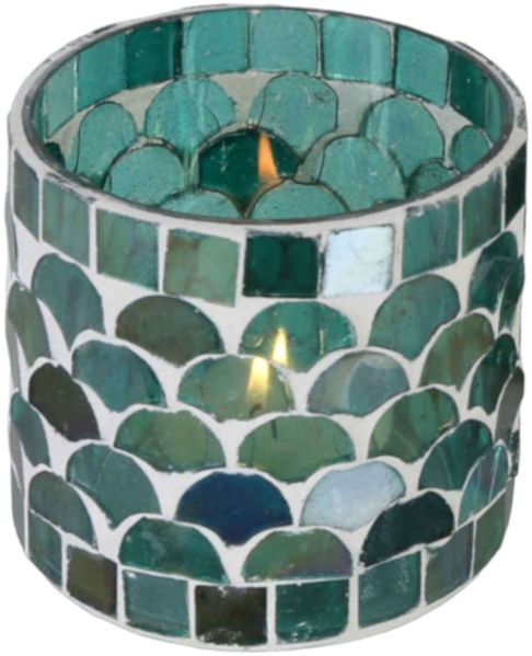 Orientalisches Mosaik Windlicht Athen Grün 2 er Set