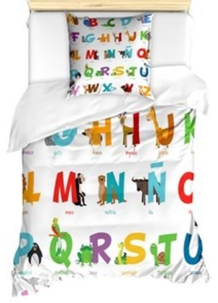 Abakuhaus Bettwäsche Milbensicher Allergiker geeignet mit Kissenbezug, Microfaser, Alphabet ABC Letters für Tiere Bild 4