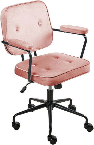 Schreibtischstuhl PAWNEE Samtstoff Rosa