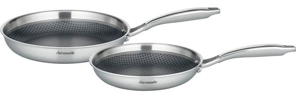 Hanseatic Pfannen-Set hanseatic, Edelstahl (Set, 2-tlg, 1x Pfanne Ø 24 cm - 1,6 l, 1x Pfanne Ø 28 cm - 2,4 l), Dreischicht-Material, Edelstahl-Wabenstruktur, Induktion