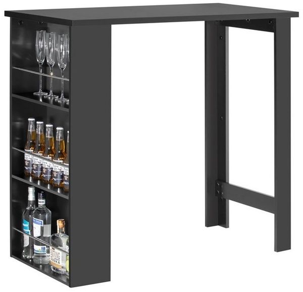 SoBuy Bartisch FWT17, Tresentisch, Küche, Wohnzimmer, Büro, Küchentisch mit 3 Regalfächern Stehtisch Tresen Theke Bistrotisch
