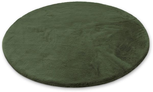 OTTO home Badematte Lennja, Höhe 25 mm, rutschhemmend beschichtet, fußbodenheizungsgeeignet, Polyester, rund, Badteppich, getuftet, Uni, antirutsch, flauschig wie Kaninchenfell