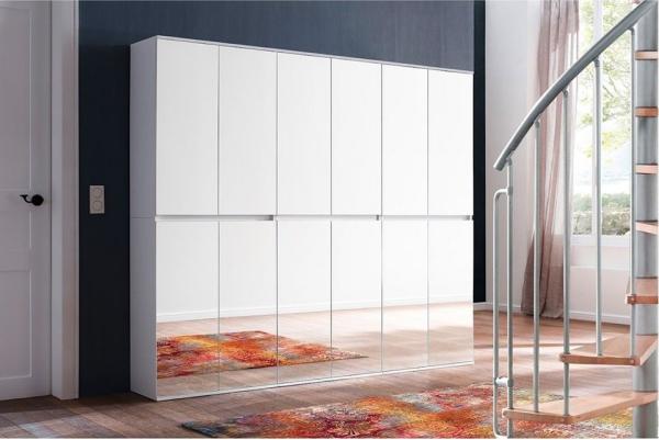 trendteam Garderobenschrank Mehrzweckschrank Flurschrank Weiß Melamin 222x191 cm