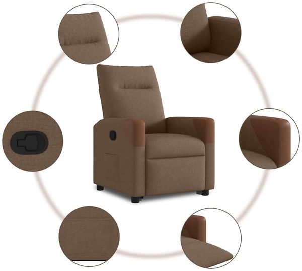 vidaXL Relaxsessel mit Aufstehhilfe Braun Stoff 3324009 Bild 10