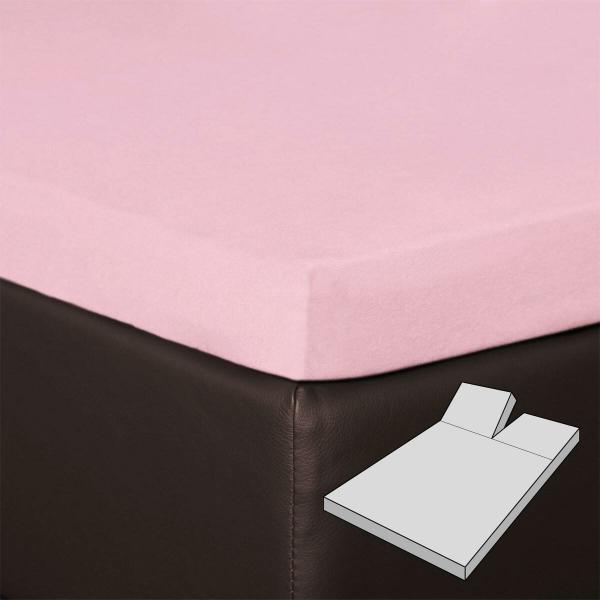 BettwarenShop Split-Topper Spannbetttuch|140x200 - 160x220 cm| rose