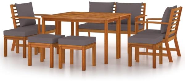 vidaXL 9-tlg. Garten-Essgruppe mit Kissen Massivholz Akazie 3154981