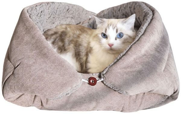 Ledander Tierbett Hundebett, geeignet für Hunde und Katzen,3 in 1 Katzenkissen, Faltbar, Waschbares Warmes Flauschiges Haustierkissen, Beruhigungskissen