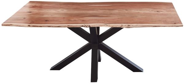 Esstisch Baumkante massiv Akazie natur 120 x 80 schwarz FELINA 76397277
