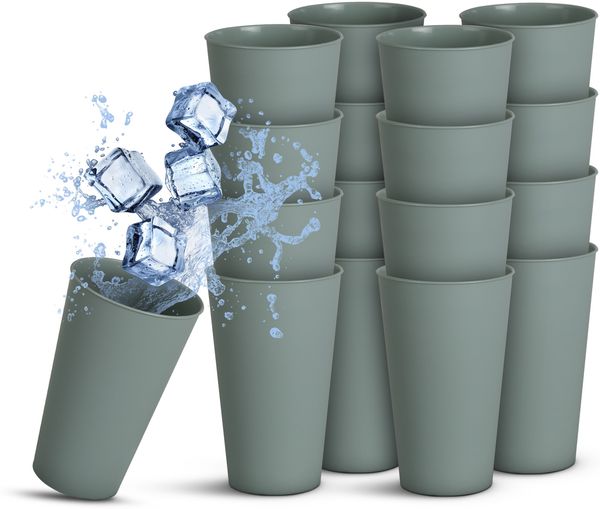 Becher Kunststoff - Mehrweg Grün 0,4L 16er-Pack