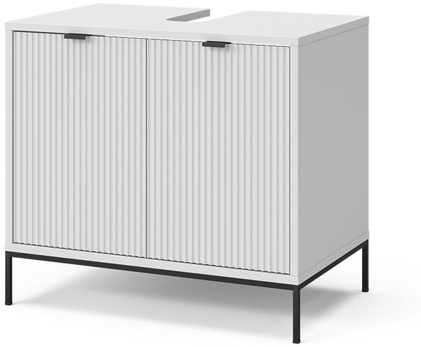Waschtischunterschrank Eliza Weiß 70 x 63 cm mit 2 Türen Vicco