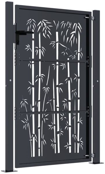 vidaXL Gartentor Anthrazit 100x125 cm Stahl Bambus-Design 153180 Bild 4