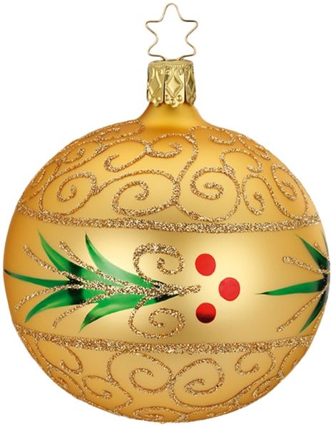 Christbaumkugel Evergreen Ø 8cm Inkagold Inge-Glas® Christbaumschmuck