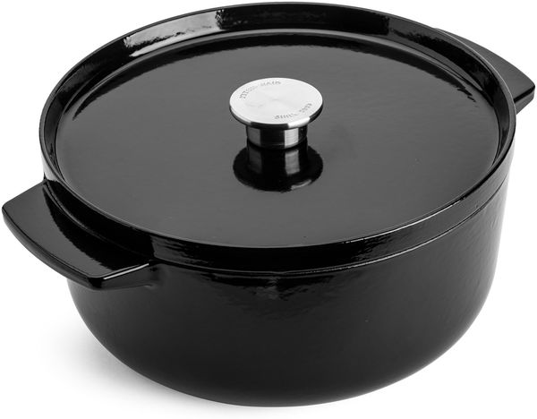 KitchenAid CC006061-001 Bräter mit Deckel - Rund - 5.2L 26cm Schwarz Schwarz