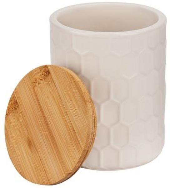 WENKO 'Maya' Aufbewahrungsdose mit Bambus-Deckel, Keramik Beige