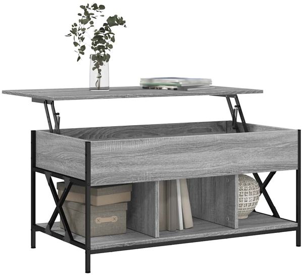 vidaXL Couchtisch Grau Sonoma 100x55x50 cm Holzwerkstoff und Metall 845339 Bild 4