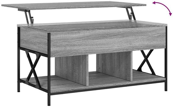 vidaXL Couchtisch Grau Sonoma 100x55x50 cm Holzwerkstoff und Metall 845339 Bild 8