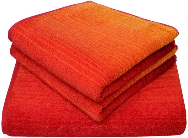 Dyckhoff Handtuch Set Colori, Walkfrottee (Set, 3-St), 2 Handtücher & 1 Duschtuch,100% Bio Baumwolle, 450 g/m²