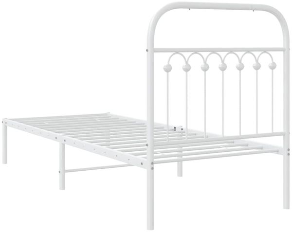 vidaXL Bettgestell mit Kopfteil Metall Weiß 80x200 cm 376640 Bild 6