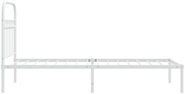 vidaXL Bettgestell mit Kopfteil Metall Weiß 80x200 cm 376640 Bild 5