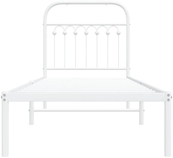 vidaXL Bettgestell mit Kopfteil Metall Weiß 80x200 cm 376640 Bild 4