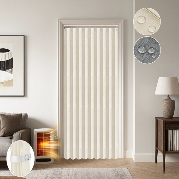 Jibenhome Vorhang Türvorhang Wasserdichter Vorhang für Schlafzimmer,Sichtschutzvorhang (1 St), abdunkelnd, Raumteiler Terrassenvorhang mit Haken,für Küche Wohnzimmer Bild 1