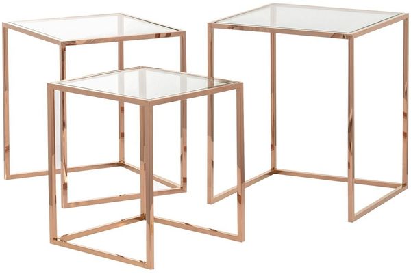 Dekoria 3-er Set von Beistelltischen Rush rose gold