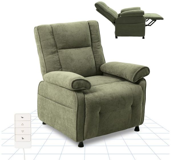 FLEXISPOT Relaxsessel Elektrischer Ergonomischer Fernsehsessel mit stufenloser Liegefunktion (mit stufenloser Liegefunktion 105°–155°, zusätzliche Schnellbedienung für Aufrichten & Zurückstellen), extra dicke Polsterung, große Seitentasche, belastbar b...