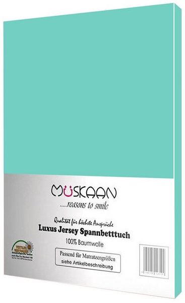 Müskaan Spannbettlaken Jersey Spannbettlaken, Baumwolle, (1 Stück), mit Gummizug