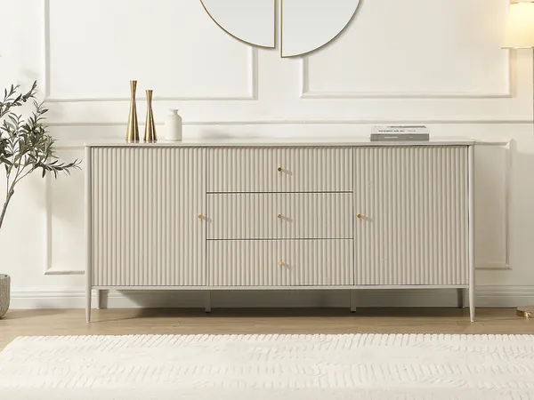 Vente-unique - CALITARO Sideboard Holz, Platte Beige - B 40 cm x H 82 cm x L 178 cm