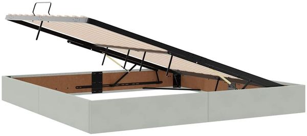 vidaXL Bett mit Stauraum und LED mit LED Hellgrau 200 x 200 cm Samt 3372747 Bild 7