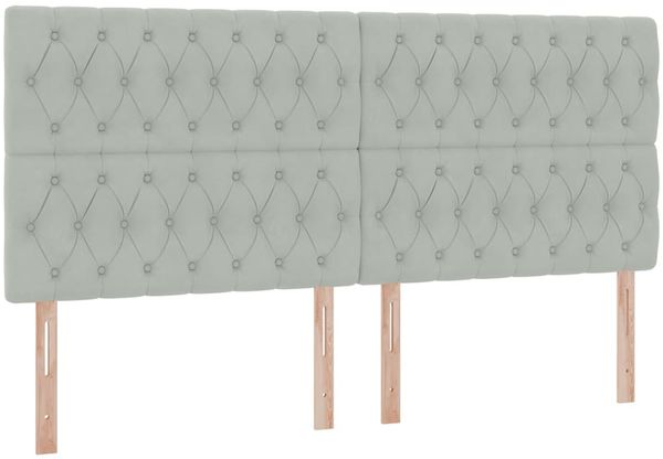 vidaXL Bett mit Stauraum und LED mit LED Hellgrau 200 x 200 cm Samt 3372747 Bild 10