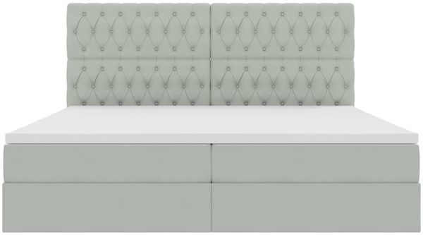 vidaXL Bett mit Stauraum und LED mit LED Hellgrau 200 x 200 cm Samt 3372747 Bild 8