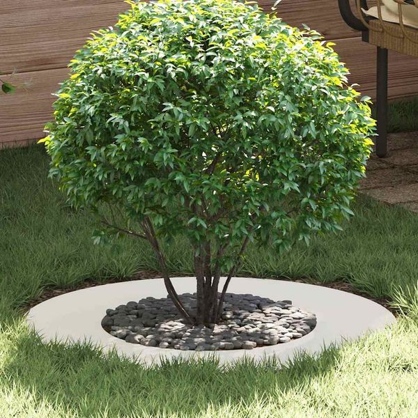 vidaXL geeignet für flachen Baumring Weiß Ø40 / 70 cm Stahl 873678
