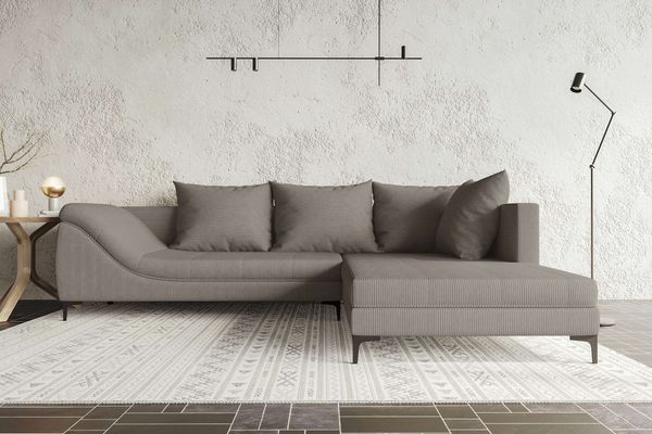 99rooms Loni Ecksofa Cordstoff POSO Cappuccino Rechts