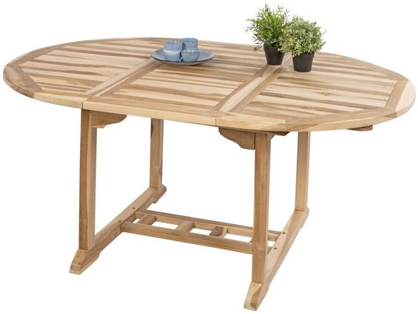 SAM® Gartentisch Brunei, massives Teakholz, oval, ausziehbar, 120-170cm