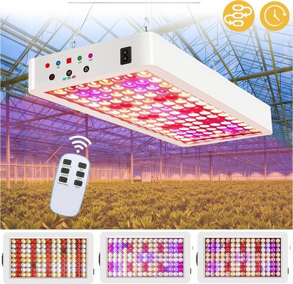 Jibenhome Pflanzenlampe LED Vollspektrum Pflanzenlicht 70W Grow Light mit Timer Fernbedienung, Growlampe mit UV IR Pflanzenleuchte Wachsen Licht für Zimmerpflanzen