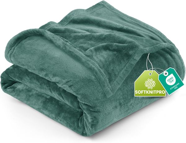 Utopia Bedding Fleecedecke Leichte Decke für Bett, Couch oder Sofa, Geeignet für alle Jahreszeiten [228x228 cm, Celadon]
