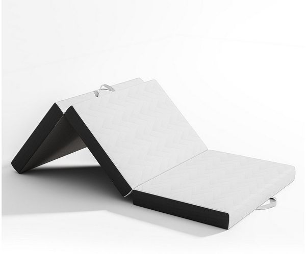 Klappmatratze Faltmatratze 15cm hoch, 10cm hoch Gel-Memory Schaummatratze in weiß, Vesgantti, Reisematratze mit waschbarem Bezug, mit zwei Griffe