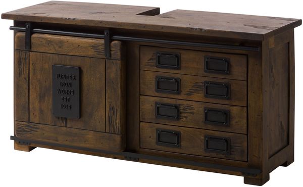 Waschbeckenunterschrank Mango 120x40x60 braun lackiert RAILWAY #477