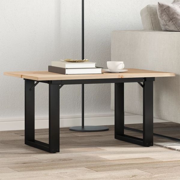 vidaXL Couchtisch O-Gestell 80x50x40cm Massivholz Kiefer und Stahl 3282662
